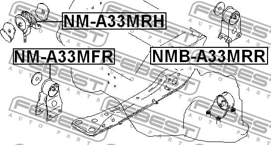 Febest NMB-A33MRR - Tutacaq, mühərrik montajı www.furqanavto.az