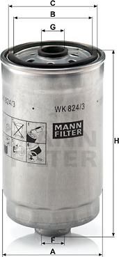 Mann-Filter WK824/3 - Yanacaq filtri www.furqanavto.az